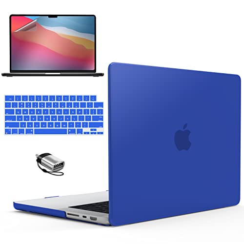 IBENZER Case for MacBook Pro 14 Inch 2026 2025 2024 2023 2022 M5 M4 M3 M2 M1 A3434 A3112 A3185 A3401 A2918 A2992 A2779 A2442 Pro/Max,Hardshell& KeyboardCover & ScreenFilm&Type-C,Royal Blue, T14RBL+2TC - color: Royal Blue
