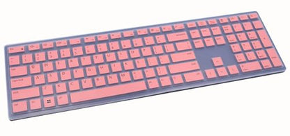 Silicone Keyboard Cover Skin Compatible for Dell Pro KM5221W KB500 KB700 Keyboards & Dell Wireless Bluetooth Keyboard KM7321W (Pink) - color: Pink