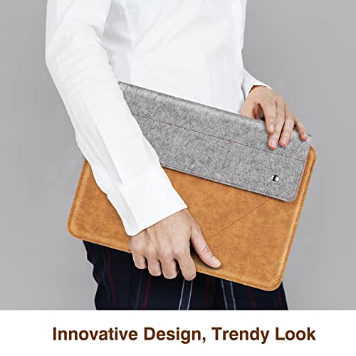 MoKo 9-11 Inch Tablet Sleeve Bag with Slim Design | Fits iPad Air 11-inch M2, iPad Pro 11-inch M4, iPad Air 5/4 10.9, iPad 9/8th 10.2 and iPad 10th 10.9, Gray & Brown - size: 9-11 Inch