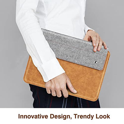 MoKo 9-11 Inch Tablet Sleeve Bag with Slim Design | Fits iPad Air 11-inch M2, iPad Pro 11-inch M4, iPad Air 5/4 10.9, iPad 9/8th 10.2 and iPad 10th 10.9, Gray & Brown - size: 9-11 Inch