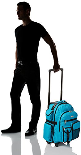 Everest Deluxe Wheeled Backpack, Turquoise, One Size - color: Turquoise