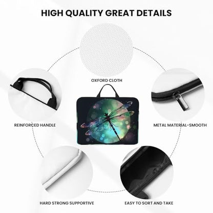 14 Inch Laptop Sleeve Case Waterproof Lightweight Laptop Case BagsGalaxy Animal Dragonfly Travel Laptop Bag With Handle For Women Men