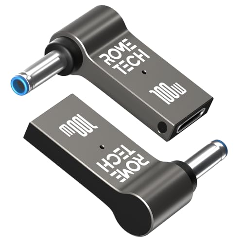 USB C to DC Adapter, Type C to DC with Built-in PD and E-Mark Smart Chip for HP, Input 19.5V ⎓ 3.33A, with 4.5×3.0 mm Plug, USB C to Laptop Charger (2-Pack)