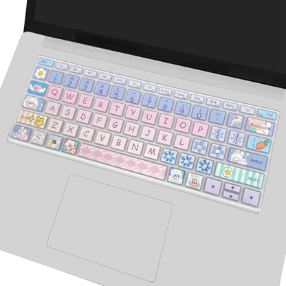 Cute Keyboard Cover for Microsoft Surface Laptop 3/4 / 5 13.5”&15”, Surface Laptop Studio 1/2 14.4”, Cute Bunny - color: Cute Bunny
