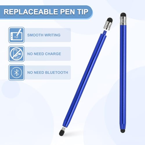 PATIKIL 5 Pcs Stylus Pens for Touch Screen, 2 in 1 High Sensitivity Universal Pen Capacitive Stylus for Phone Tablets Laptop Touch Screen Devices, Blue - color: Sapphire