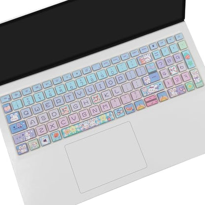Keyboard Cover for Dell Inspiron 15 3000 5000 7000 3510 3511 3515 3525 3530 3535 5510 5515 5518 7510 15.6", Inspiron 16 7610, Vostro 15 3510 5510 5515, Latitude 3520, Cute Bunny - color: Cute Bunny