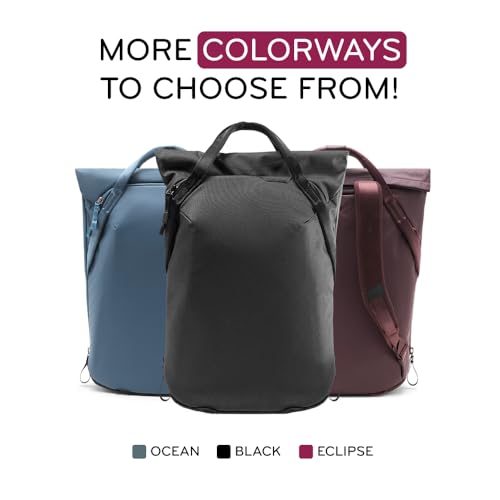 Peak Design Everyday Totepack 20L, Ocean, Weatherproof Shell, Top and Side Access, FlexFold Dividers, Laptop Sleeve, Internal Pockets, Backpack or Hand Carry, Versatile Tote Bag for Women and Men - color: Ocean