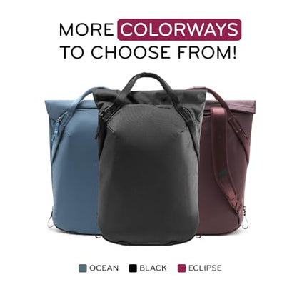 Peak Design Everyday Totepack 20L, Ocean, Weatherproof Shell, Top and Side Access, FlexFold Dividers, Laptop Sleeve, Internal Pockets, Backpack or Hand Carry, Versatile Tote Bag for Women and Men - color: Ocean