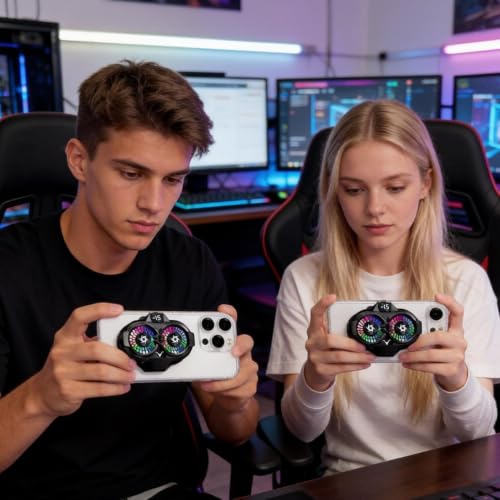 Phone Cooler Cellphone - Double Semiconductor Clip with Digital Display | Phone Cooling for Mobile Game Live Streaming Home Tablet Laptops