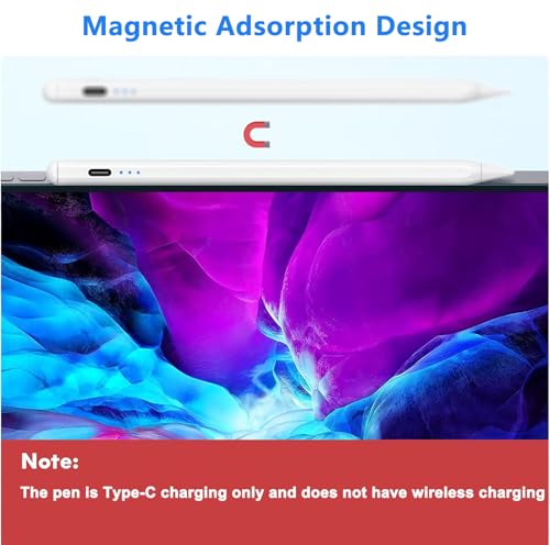 Stylus Pen for Apple iPad A16/11th 2026-2018 iPad Pencil A16/11/10/9/8/7/6,Air 11"/13" M4/M3/M2/5th-3rd,Pro 13"/12.9"/11"/M5/M4,Mini A17 Pro/6/5th Stylus Palm Rejection Tilt Sensitivity Fast Charge - color: White, size: 1pack