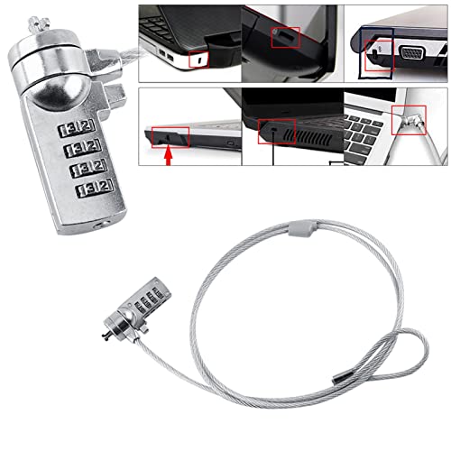 Laptop Locking Cable, Digit Password Lock, 110cm 4 Digit Password Combination Security Lock Cable Laptop Theft Deterrent Security Locks Computer Lock for Notebook PC