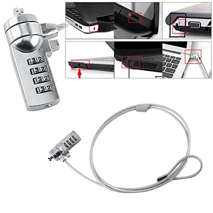 Laptop Locking Cable, Digit Password Lock, 110cm 4 Digit Password Combination Security Lock Cable Laptop Theft Deterrent Security Locks Computer Lock for Notebook PC