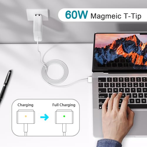 60W Charger for MacBook Pro, 60W Magnetic2 T-Tip Power Adapter Charger Replacement for Mac Pro/air 11/13 Inch (Between 2012-2017) - size: PA-60W