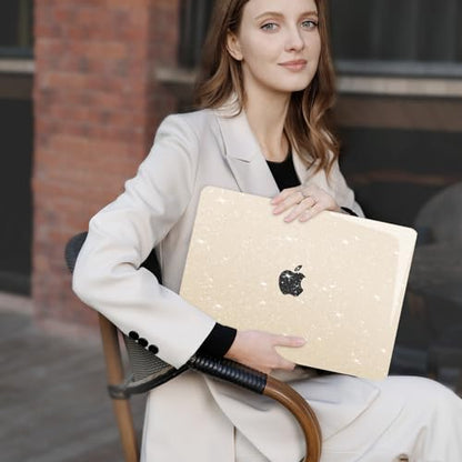 MOSISO Compatible with MacBook Air 13 inch Case M5 M4 M3 M2 2026-2022 | 4 in 1 Kit Bling Sparkly Hard Shell for MacBook Air 13.6 inch Case, Glitter Cover, A3449 A3240 A3113 A2681, Starlight - color: Starlight