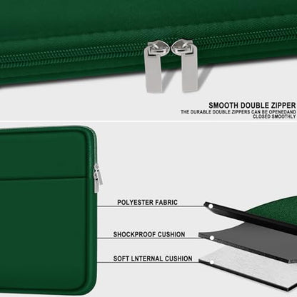 14 inch Laptop Sleeve, Traveling Laptop Case with Zippered Pocket, Shockproof Protective Carrying Briefcase Computer Bag for 14" MacBook Air/Pro, HP, Dell, Lenovo, Acer, Dark Green - color: Dark Green, size: 14 inch