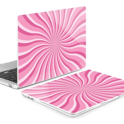 MEEgoodo for M5/M4/M3/M2 MacBook Air 15 inch Case 2026 2025 2024 2023, Case Fit Model (A3448/A3241/A3114/A2941) for MacBook Air 15.3 inch, Pink & White Swirl - color: Pink & White Swirl