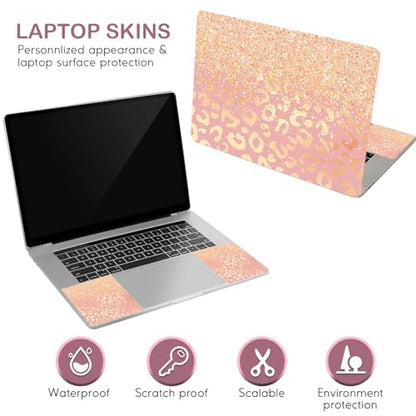 DINKY Laptop Skin Sticker Decal, 16" 16.5” 17” 17.3 inch Laptop Universal Reusable Vinyl Skin Stickers Art Cover Decal Notebook PC Personalized Protector (Light Orange) - color: Leopard Print 02