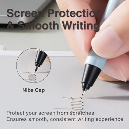 PL2 EMR Stylus Pen for Supernote, Remarkable 2, Quaderno - 4096 Pressure Sensitivity, Palm Rejection, Digital Eraser, Press-to-Extend Nib & Non-Removable Clip (5 Nib Caps Included)