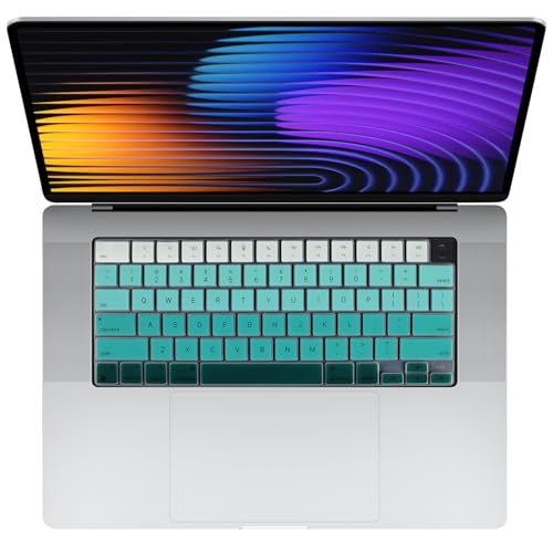 Allinside MacBook Keyboard Cover for Pro 14"/16" (M2/M3/M4, 2021–2025) & Air 13"/15" (M1/M2/M3/M4 Pro/Max, 2022–2025), Laptop Keyboard Protector Skin, US ANSI Layout, Ombre Green - color: Ombre Green, size: 2021-2025 MacBook Air/Pro 13 14 15 16