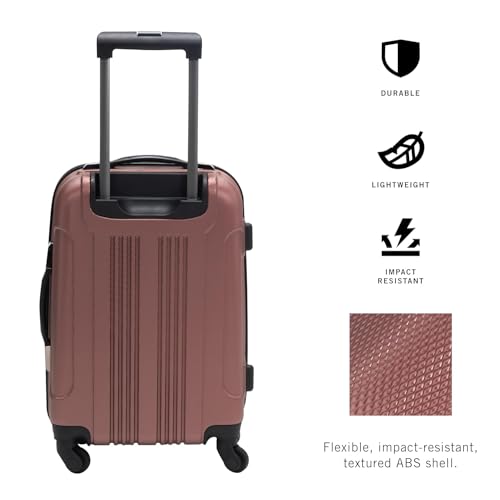 Kenneth Cole REACTION Out of Bounds Lightweight Hardshell 4-Wheel Spinner Luggage, Rose Gold, 20-Inch Carry On - color: Rose Gold, size: 20-Inch Carry On