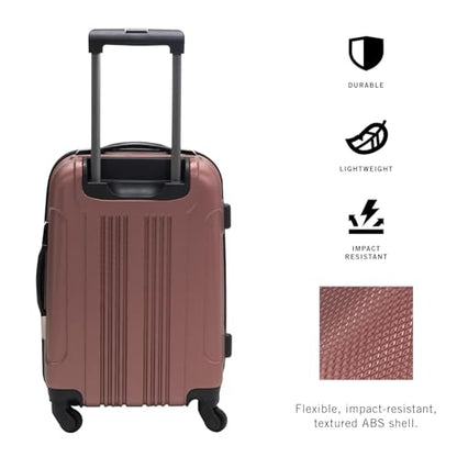Kenneth Cole REACTION Out of Bounds Lightweight Hardshell 4-Wheel Spinner Luggage, Rose Gold, 20-Inch Carry On - color: Rose Gold, size: 20-Inch Carry On