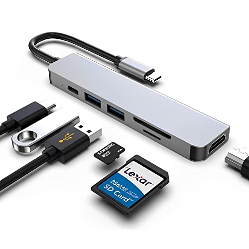 USB C Docking Station, HDMI to USB c Adapter for Monitor, USB-C Hub HDMI Dongle for Laptop, Micro SD Card Reader usbc Dock for Chromebook, usbc to USB Adapter Multiport for MacBook pro - style: 6 Ports
