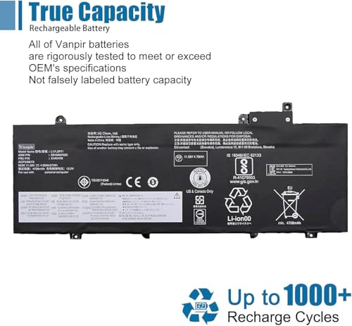 L17L3P71 01AV478 Laptop Battery Compatible with Lenovo ThinkPad T480s Series Notebook 01AV479 L17M3P71 L17S3P71 SB10K97621 11.58V 57Wh 4920mAh 3-Cell - size: 10.50*3.52*0.25 inch L17L3P71
