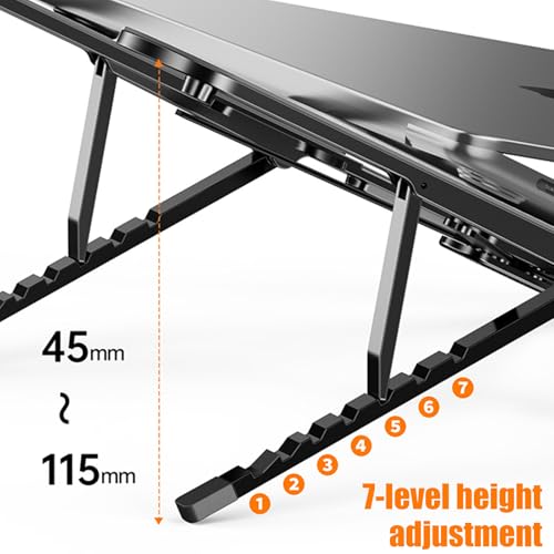 Multiple Angled Laptop Stand with Alloys Construction and Silicone Grips for Secure Placement and Viewing Foldable Laptop Stand - color: pk