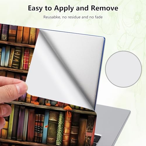 Laptop Skin Sticker Decal, Universal Reusable Vinyl Laptop Cover for 12" 13" 13.3" 14" 15" 15.4" 15.6" Notebook PC, Waterproof Scratch-Resistant with 2 Wrist Pads, Easy to Apply & Remove,Bookshelf Art - color: Bookshelf Art
