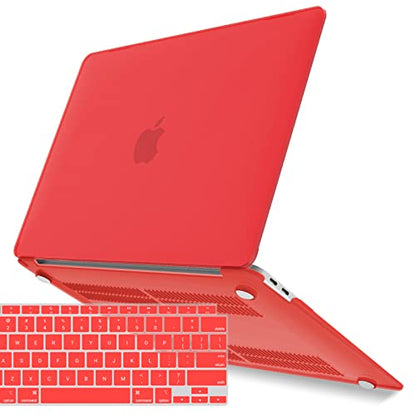 IBENZER Compatible with New MacBook Air 13 inch Case 2022 2021 2020 M1 A2337 A2179 A1932, Plastic Hard Shell Case with Keyboard Cover for Mac Retina Display with Touch ID, Red, MMA-T13RD+1A - color: Red