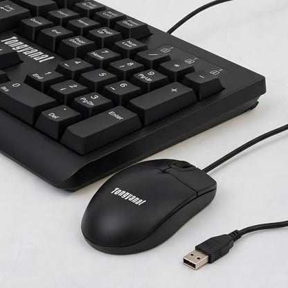 Tongyangat Wired Keyboard and Mouse Combo, Full-Size USB Keyboard with Numeric Keypad, Ergonomic Wired Mouse, Plug & Play, Compatible with Windows, Mac, Laptop, Desktop, Computer (Black) - color: T907-Black