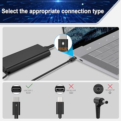 Slim 90W USB C Laptop Charger Compatible with Dell XPS 15 13 Latitude 3400 3500 5289 5400 7300 5300 7400 7390 7200 2in1 Precision 3540 0TDK33 DA90PM170 Type C AC Adapter
