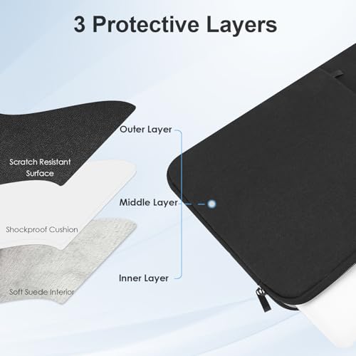 ProElife 3-in-1 for MacBook Neo, Clear Hard Shell, Sleeve & Keyboard Cover | Black Laptop Case, Clear Keyboard Skin, Heat Dissipation, Precision Fit, Water-Resistant & Reusable, Complete Accessory Kit - color: Clear+Black