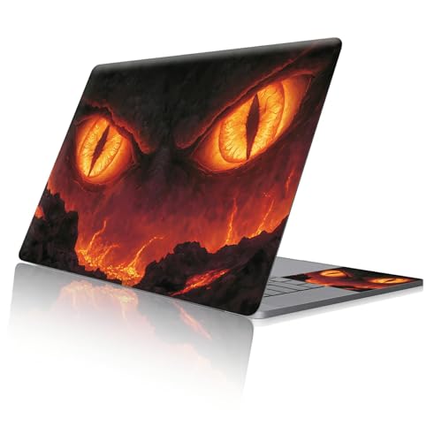 Reusable Universal Laptop Skin Sticker, Cut to Fit for 11.6–15.6 Inch Laptops, Waterproof Protective Film, No-Residue - Lava Dragon Eyes - color: Lava Dragon Eyes