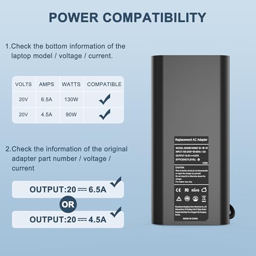 130W USB C Laptop Charger Compatible with Dell XPS 15 9575 9510 9500, Precision 5530 5560 5750, Latitude 7410 5520 5420, Replacement for Dell 130W AC Adapter - color: BLACK_D