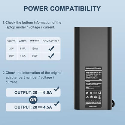 130W USB C Laptop Charger Compatible with Dell XPS 15 9575 9510 9500, Precision 5530 5560 5750, Latitude 7410 5520 5420, Replacement for Dell 130W AC Adapter - color: BLACK_D