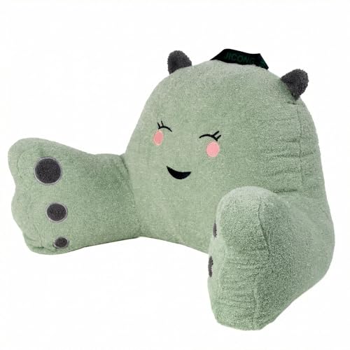 Reading Pillow for Sitting in Bed Couch Teens/Adult, Back Rest Pillow for Sitting Up in Bed with Shredded Memory Foam, Includes Arms and Washable Cover (Celery Green, Star Satin Velvet) - color: Green, size: Star Satin Velvet
