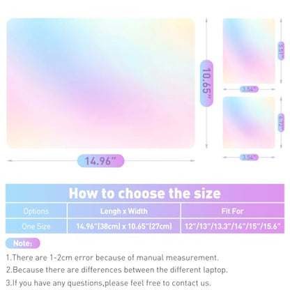 15-15.6 inches Netbook Laptop Skin Sticker Decal Reusable Cover Protector for 11.6 12 13 13.3 14 15 15.4 Notebook Chromebook Easy to Apply and Remove, Scratch-Resistant Waterproof I Pastel Gradient - color: Pastel Gradient