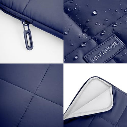 Puffy Laptop Sleeve 14 Inch Matte Navy, Waterproof Carrying Case Bag for Women, Fluffy Computer 14 HP Case, Compatible with MacBook Pro 14 Inch, MacBook Air M2 M1, Asus/Dell XPS/Lenovo - color: Matte Navy, size: 14-inch