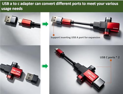 Small USB C HUB for Laptop, USB C Dongle for MacBook Pro, XPS | 60W Fast Charging USB C Docking Station, USB C Splitter for iMac, iPhone 17, XPS. with usb a to c adapter