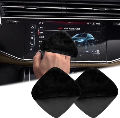 BFXM 2PCS Car Screen Cleaner, 4.1''×4.1'' Black Microfiber Dashboard Wipes | Square Microfiber Cloth, Automotive Display Wipes,Vehicle Screen Cleaner Tool for Dashboard Display, Car Interior Tool - color: Black& Grey