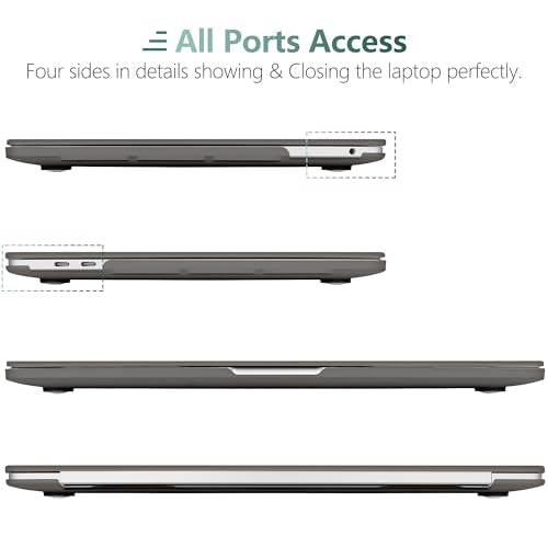 for MacBook Pro 13 inch Case 2023 2022 2021 2020 Release Model: A2338 M2/M1 A2289 A2251 with Touch Bar & Touch ID, Frosted Matte Plastic Hard Shell Case & Keyboard Cover, Gray - color: Gray