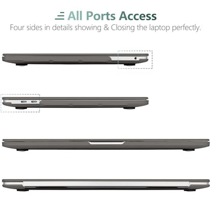 for MacBook Pro 13 inch Case 2023 2022 2021 2020 Release Model: A2338 M2/M1 A2289 A2251 with Touch Bar & Touch ID, Frosted Matte Plastic Hard Shell Case & Keyboard Cover, Gray - color: Gray