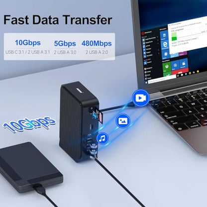 USB C Docking Station,16-in-1 Triple Display Universal Laptop Docking Station with Dual 4K HDMI/DP, 6XUSB-A,USB-C(10Gbps), RJ45, Audio,100W PD, SD/TF for Window,Mac OS