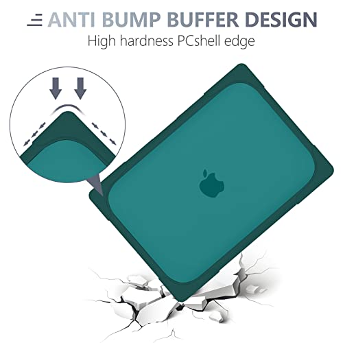 Batianda Foldable Stand Heavy Duty Case for MacBook Air 13.6 inch, Teal | Fits M5 M4 M3 M2 Chip 2026-2022 Model, Ergonomic Stand Holds 22 lbs, Shockproof Bumper, with Keyboard Cover Screen Protector - color: Cyan