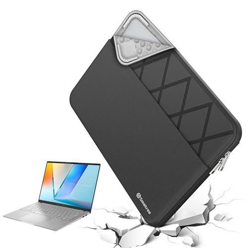 Smatree Laptop Sleeve for 13.3 inch ASUS Zenbook S 13 Flip OLED UP5302 | Case with Pocket,Patented Shockproof Design(E403) - color: Elite-Black, size: for 13.3 inch Zenbook S 13 Flip (E403)