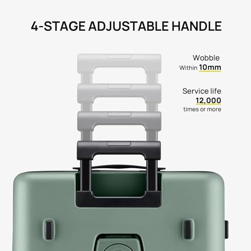 NINETYGO Carry On Luggage 22x14x9 Airline Approved, 20 Inch Suitcase with Front Compartment, Lightweight PC Hard Shell, Cup Holder, Clamshell, TSA Lock, Spinner Wheels (Creamy Matcha Tea) - color: 05-Creamy Matcha Tea, size: Carry-On 20-Inch (Clamshell, 3