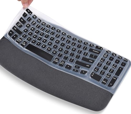 Keyboard Cover for Logitech Wave Keys MK670 Combo Keyboard Skin, Logitech Wave Keys Wireless Ergonomic Keyboard Cover Protector Skin Accessories, Black - color: Black