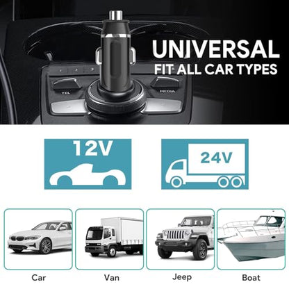 TAIFU 100W 40W USB C Laptop Car Charger DC Adapter for Haivision falkon X4 / X2 Video Transmitter, MSI Summit E16 E15 E14 E13 Flip Evo A12M MSI Prestige 13 14 15 16 Evo A10M Power Supply Cord