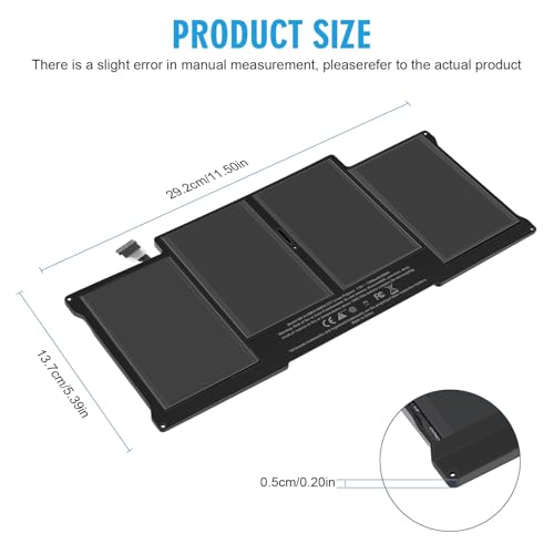 ASUNCELL A1466 A1405 Laptop Replacement Battery for MacBook Air 13 inch A1466 (Mid 2012, Mid 2013, Early 2014, Early 2015,2017) A1369(Late 2010, Mid 2011 Version) 7.6V 55Wh - color: A1466